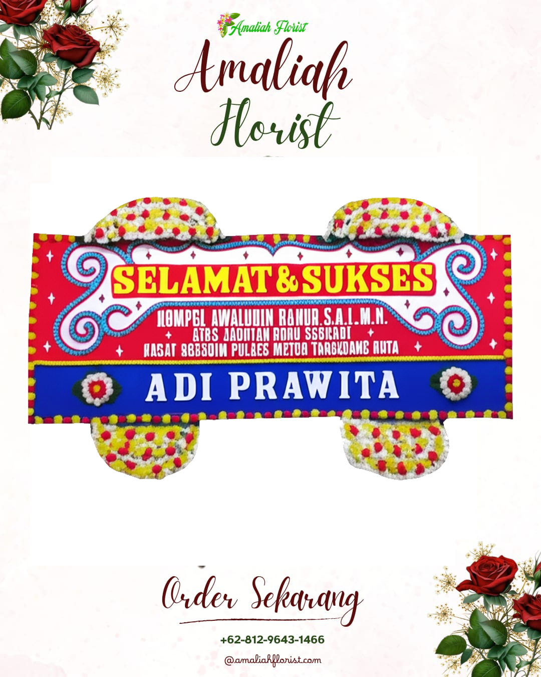 Papan Bunga Ucapan Selamat Megaluh